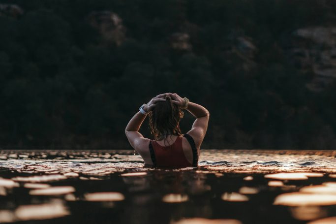 Free time swim at the yoga retreat
